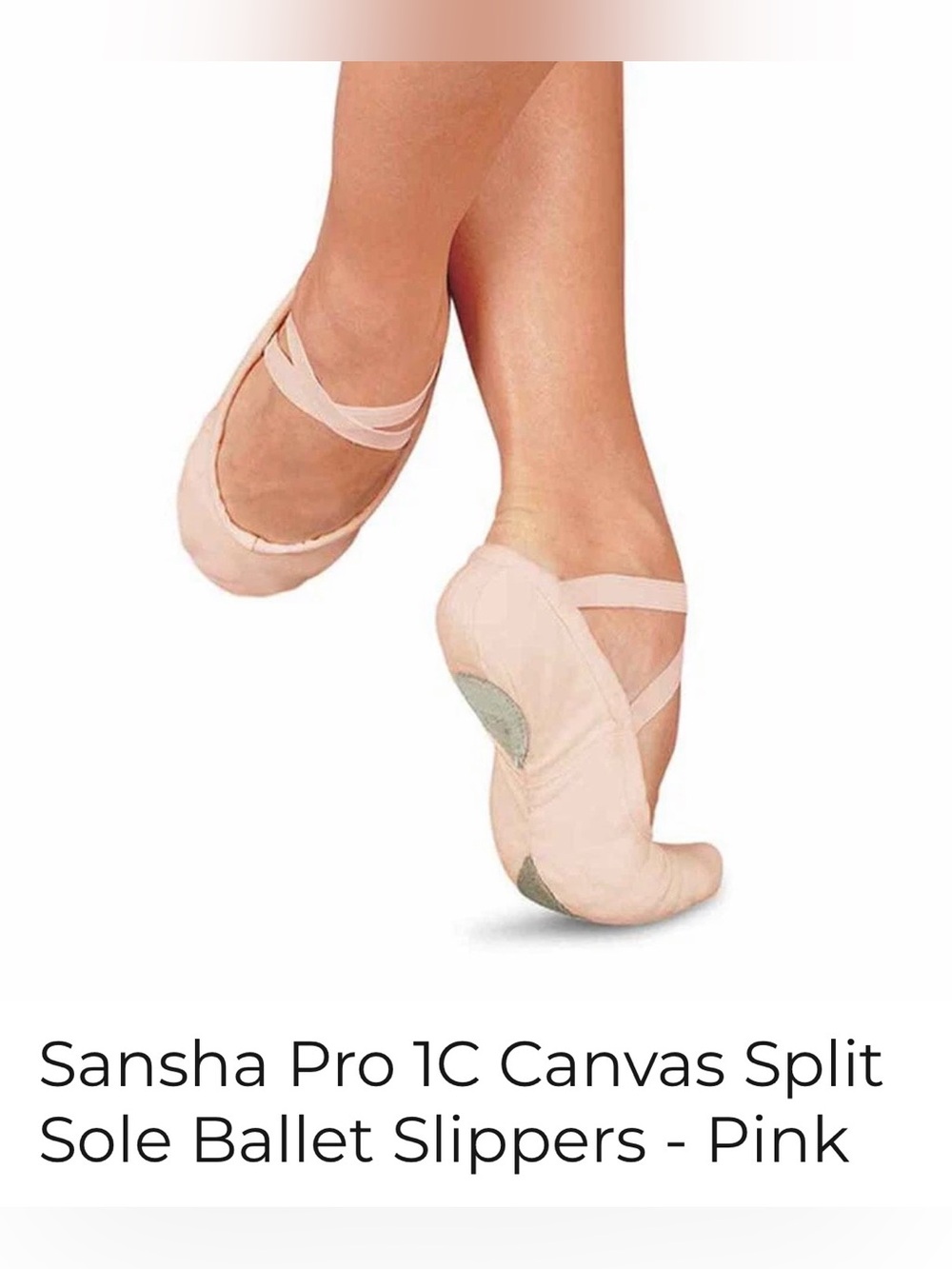 Sansha Pink Canvas Split-Sole Ballet Slippers for Women